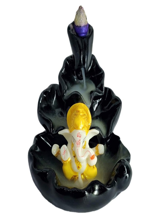 CRAFTAM Fountain Smoke Backflow Incense Holder and Ganesha Idol with10 Incense Cone Decorative Showpiece (Size: 10X10X10 cm) - Image 2